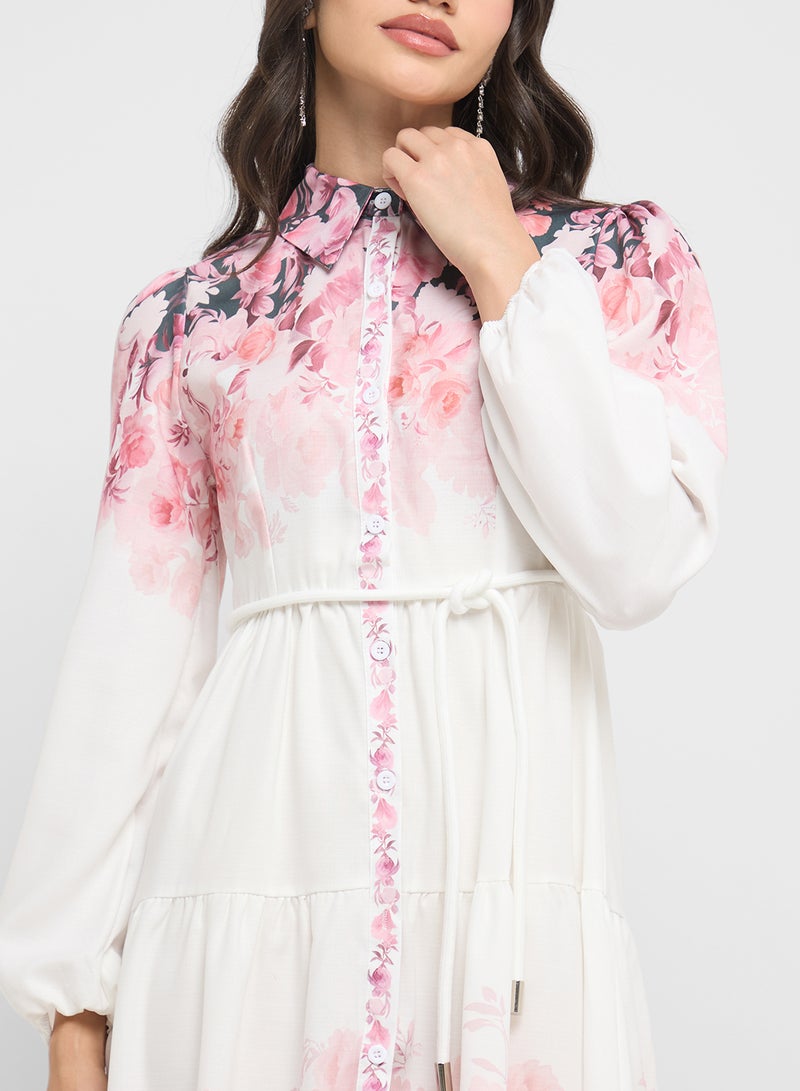 ELLA Floral Print Midi Dress  - Image 3