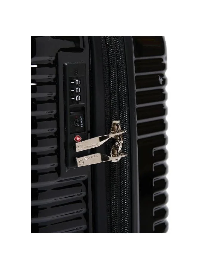 Echolac  extravagant 82cm hardcase expandable 4 double wheel check-in luggage trolley black  | Best Price UAE