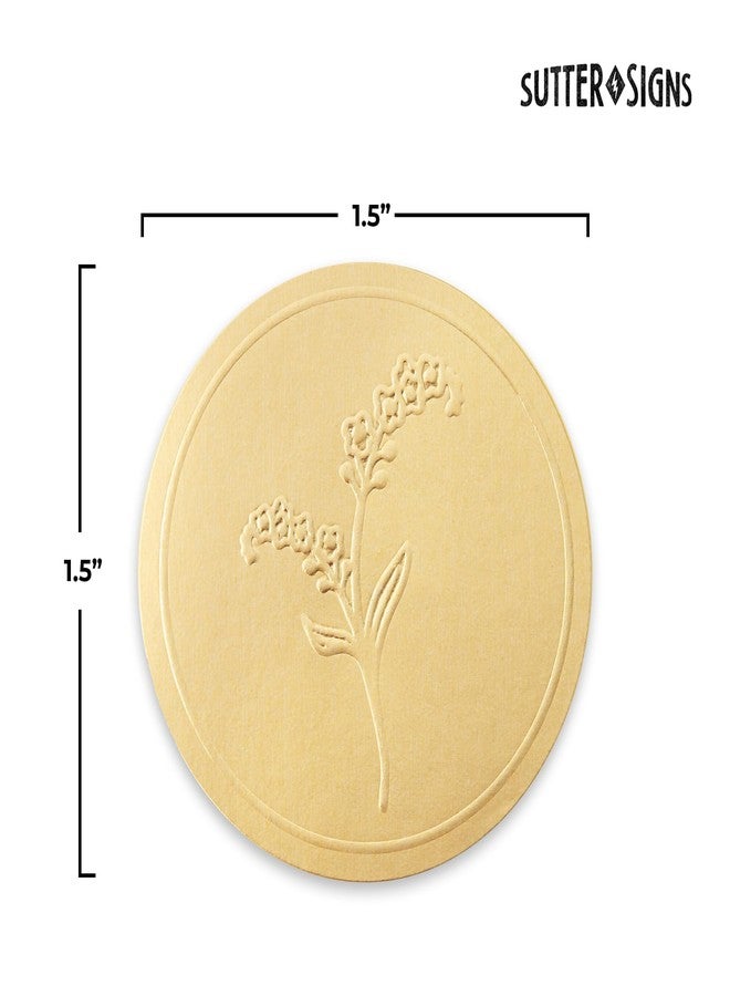 Sutter Signs 250pcs Gold Envelope Seal Stickers, Flowers | Elegant Embossing Gold Foil Wedding Stickers for Invitations, Save The Date, Certificates, Decorative Mailing Labels - Image 4