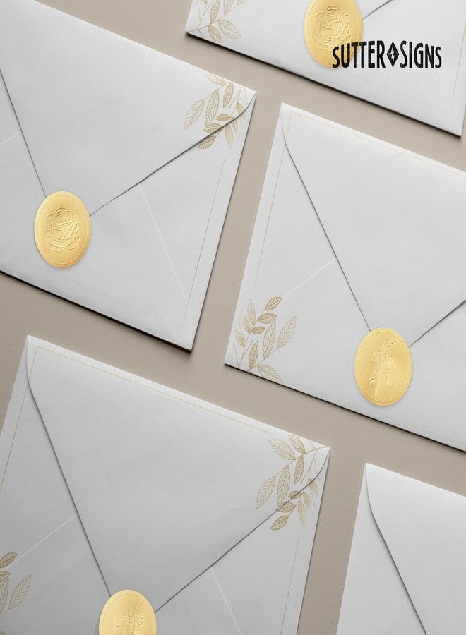 Sutter Signs 250pcs Gold Envelope Seal Stickers, Flowers | Elegant Embossing Gold Foil Wedding Stickers for Invitations, Save The Date, Certificates, Decorative Mailing Labels - Image 5