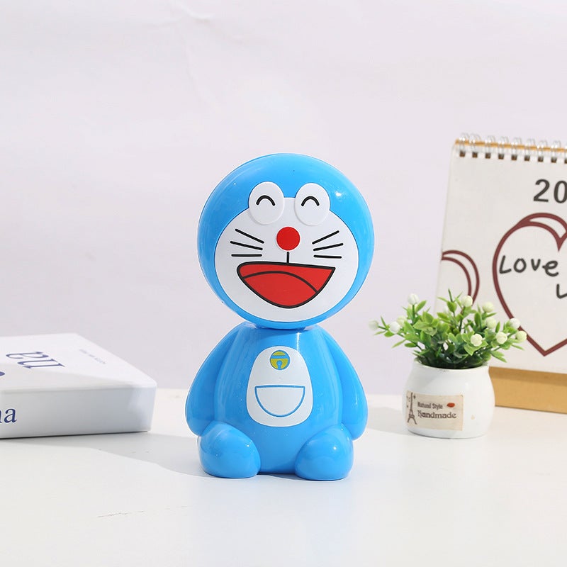 Creative cartoon folding table lamp LED charging eye protection table lamp for students and children learning small table lamp wholesale night light Cartoon lamp-blue cat 