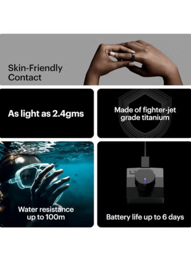 Ring AIR - Advanced Sleep-Tracking Wearable, HRV, Heart Rate & Temperature Monitoring, Track Workout, Movement & Recovery, Water Resistant up to 100 m(Size 10)