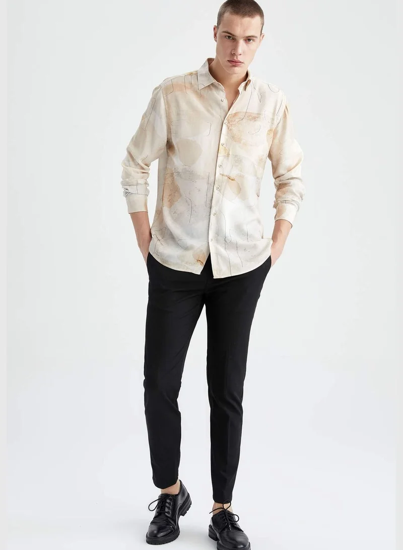 DeFacto Modern Fit Long Sleeve Poplin Shirt