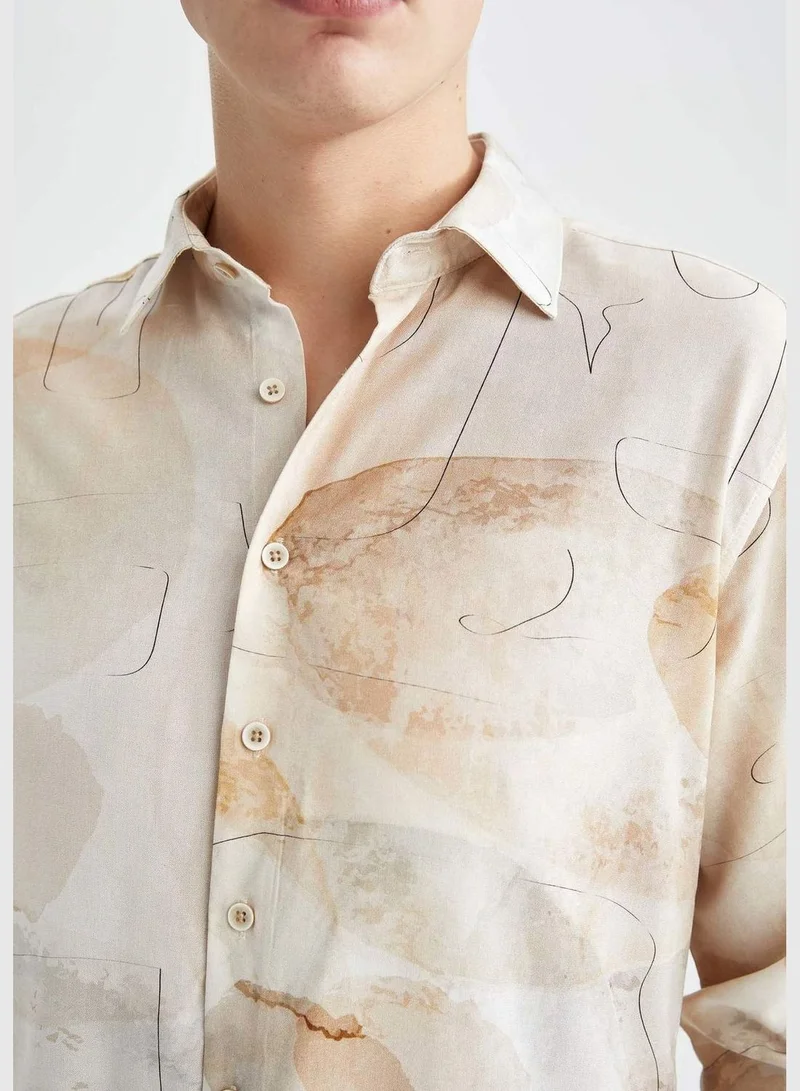 DeFacto Modern Fit Long Sleeve Poplin Shirt