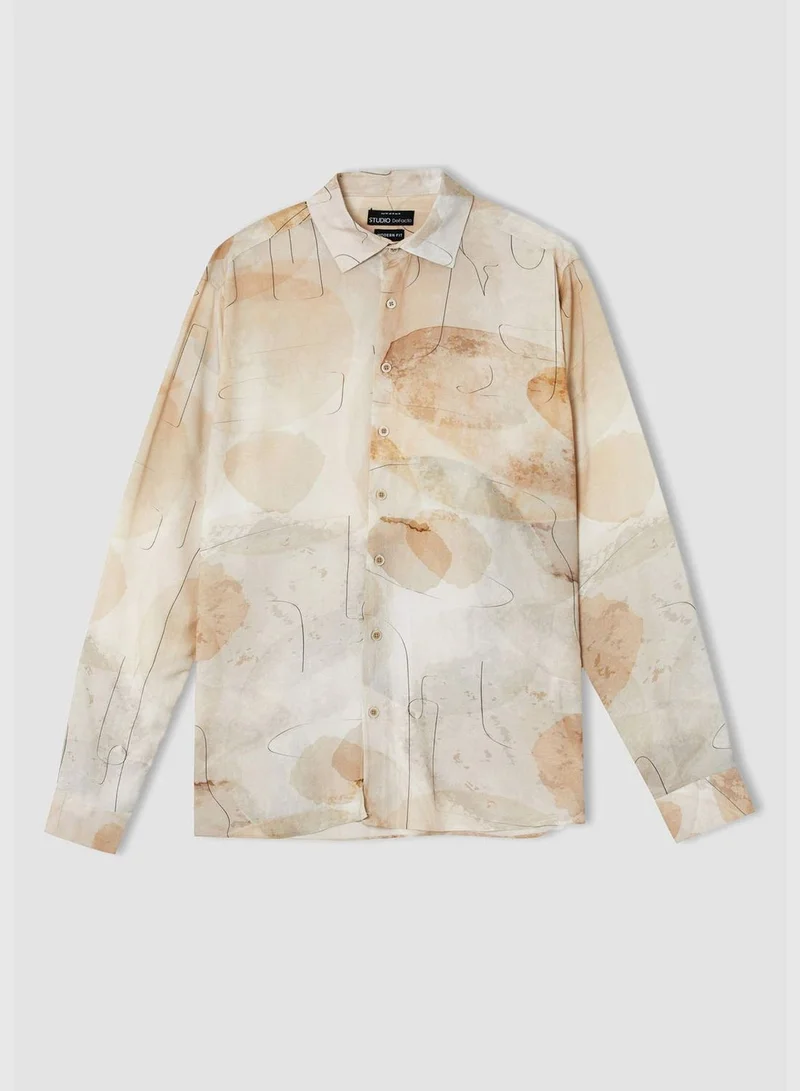 DeFacto Modern Fit Long Sleeve Poplin Shirt