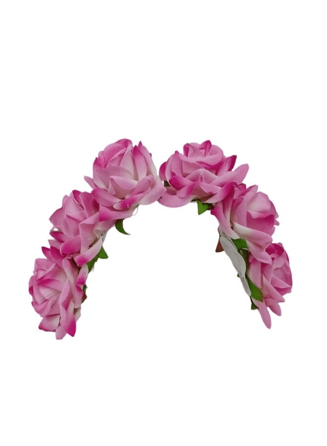LYF5STAR Artificial Bridal Baby Pink Rose Flower Veni Gajra, Suitable For Women Girls Traditional Indian Wedding, Marriage and Engagement - Image 1