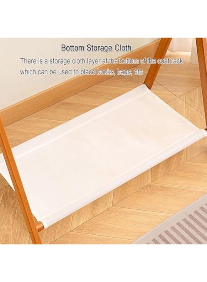 Arabest Foldable Bamboo Coat Rack with Double Rod, freestanding Clothes Drying Rack for Living Room, Bedroom, and Entryway - Image 4