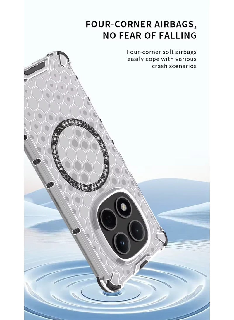 TEXEEM Honeycomb Case for Redmi Note 14 Pro 5G,  Transparent, Shockproof, Anti-Yellow, Drop Protection Cover - Image 3