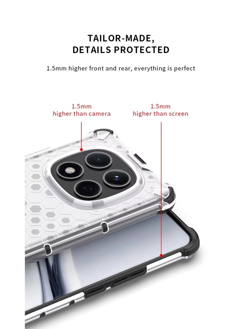 TEXEEM Honeycomb Case for Redmi Note 14 Pro 5G,  Transparent, Shockproof, Anti-Yellow, Drop Protection Cover - Image 5