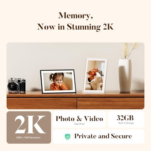 pexar by Lexar WiFi Digital Picture Frame 11″ | Yahoo Tech Best Tested Frame 2025 | 2K Resolution Ultimate Clarity, Anti-Glare Touch Stunning Screen for Gifting, Share Photos/Videos via APP, Sand - Image 2