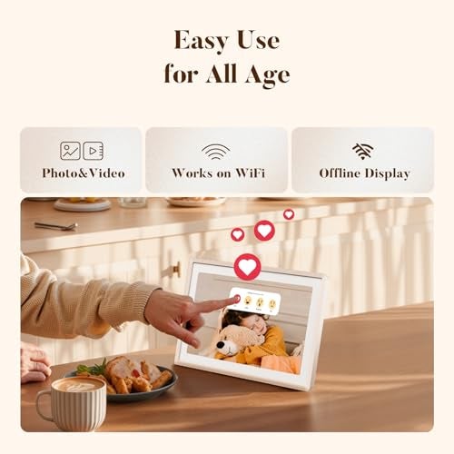 pexar by Lexar WiFi Digital Picture Frame 11″ | Yahoo Tech Best Tested Frame 2025 | 2K Resolution Ultimate Clarity, Anti-Glare Touch Stunning Screen for Gifting, Share Photos/Videos via APP, Sand - Image 4
