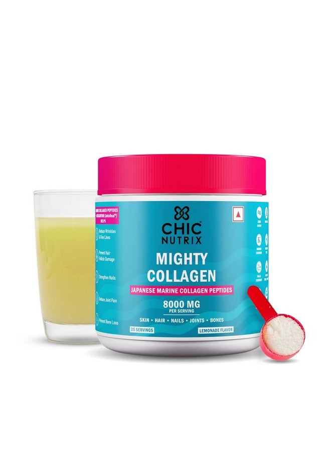 CHICNUTRIX - Marine Collagen - 8G Japanese Collagen Powder | 25 Servings | Anti-Ageing, Tight, Firm & Youthful Skin | Fast Absorption | Tasty Lemonade Flavour - Image 1