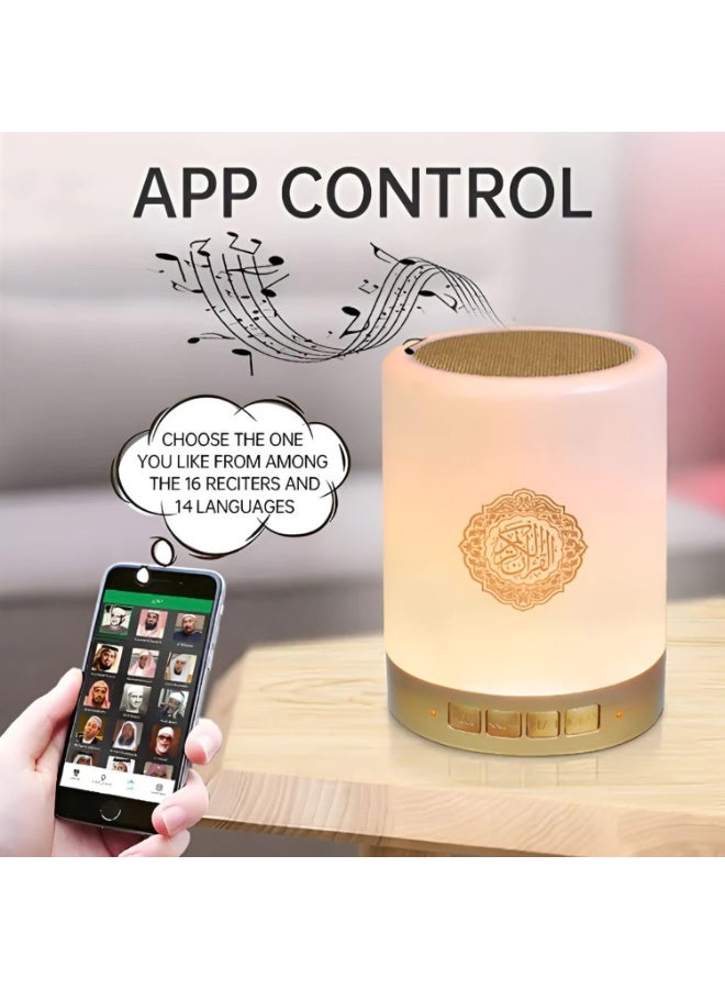 Houmt Azan Speaker SQ-122 Portable Quran Touch Lamp Speaker with Bluetooth LED Light Remote and Multiple Language Translations - Image 3