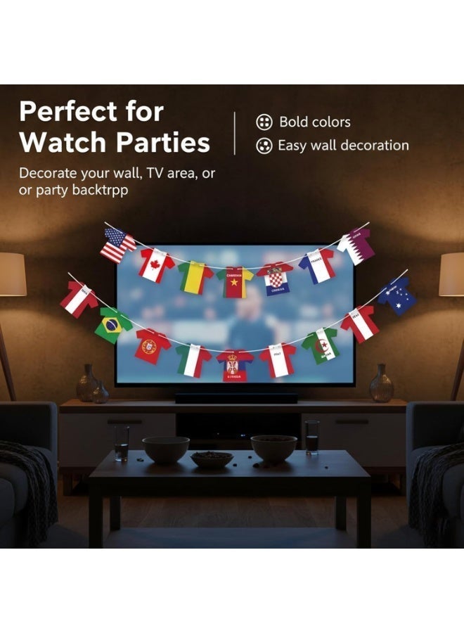 SODANEED 2026 World Cup Soccer Jersey Flag Bunting Banner 48 teams World Flag String Flags Garland Merchandise for Sports Themed Parties Olympic Celebrations Decorations - Image 4