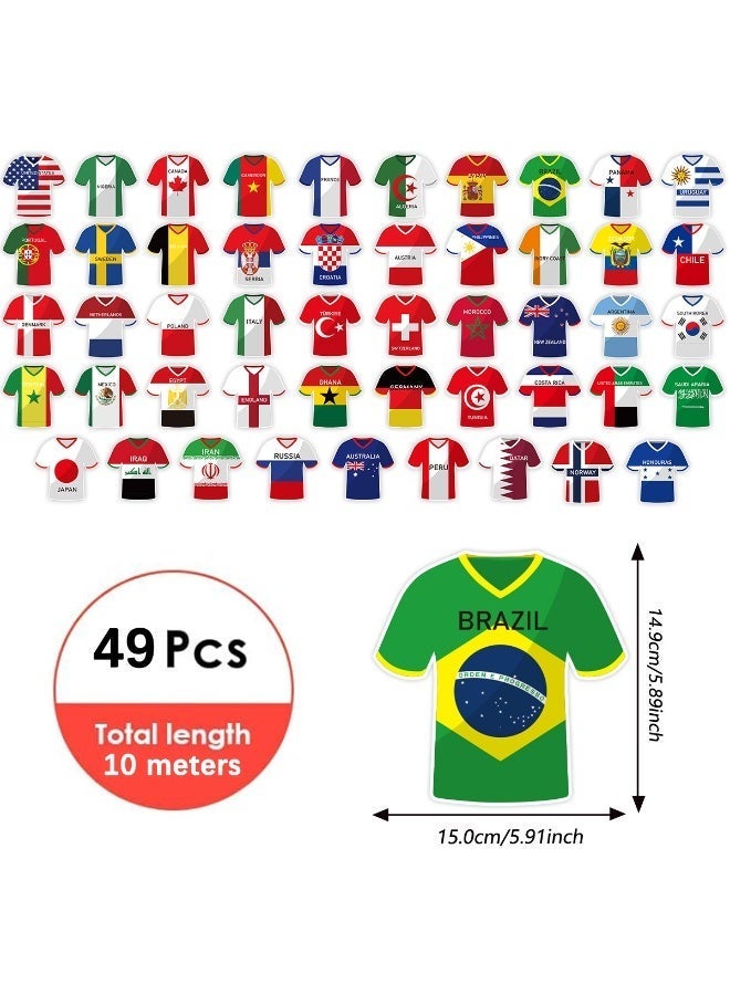 SODANEED 2026 World Cup Soccer Jersey Flag Bunting Banner 48 teams World Flag String Flags Garland Merchandise for Sports Themed Parties Olympic Celebrations Decorations - Image 2