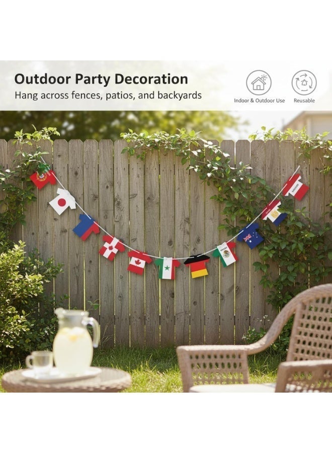 SODANEED 2026 World Cup Soccer Jersey Flag Bunting Banner 48 teams World Flag String Flags Garland Merchandise for Sports Themed Parties Olympic Celebrations Decorations - Image 5