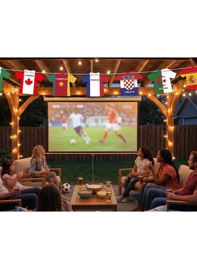 SODANEED 2026 World Cup Soccer Jersey Flag Bunting Banner 48 teams World Flag String Flags Garland Merchandise for Sports Themed Parties Olympic Celebrations Decorations - Image 1