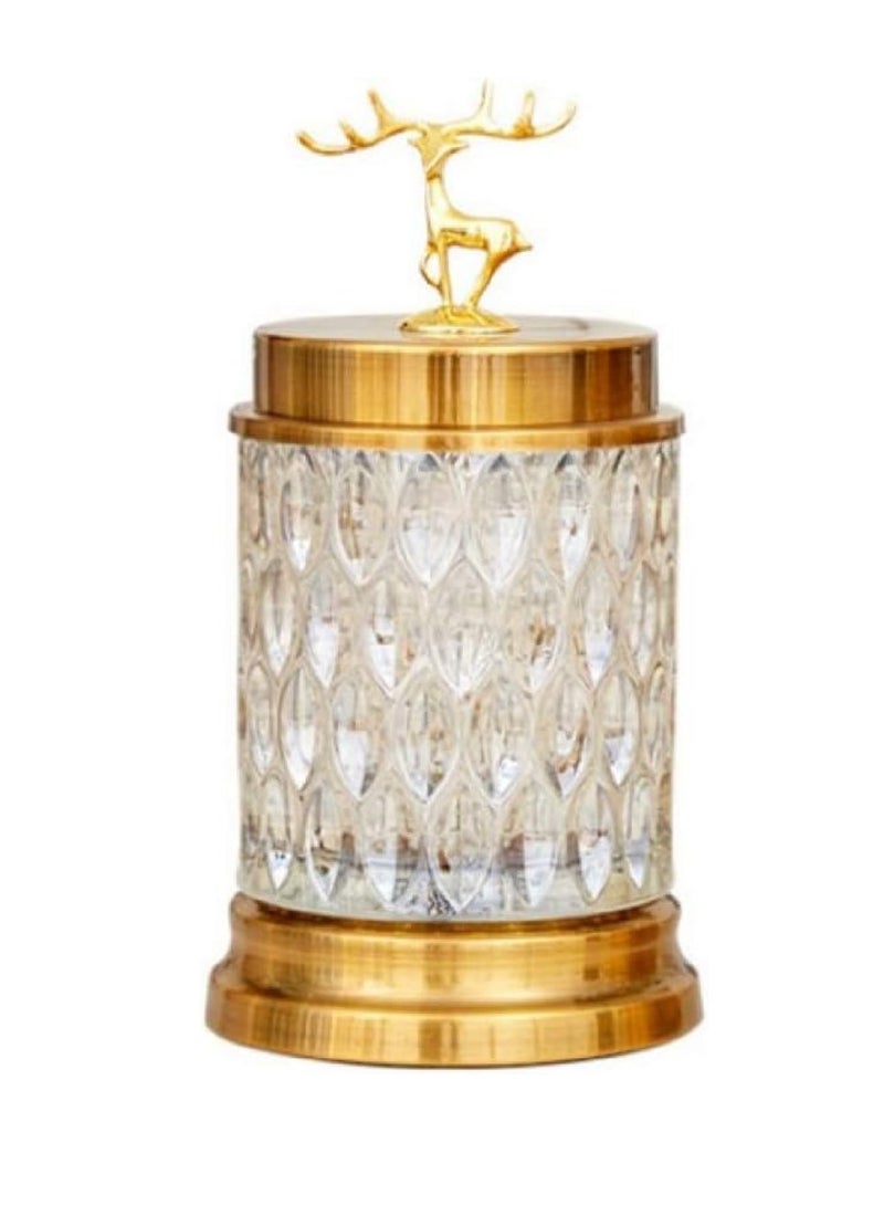 Crystal Glass Storage Canisters with Deer Head Lid - Image 1