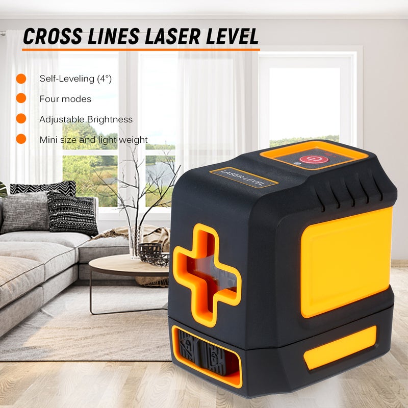 Level Professional Horizontal and Vertical Cross Line Self Leveler Auto-Leveling Spirit Level Self-Leveling Cross Lines Adjustable Brightness Red Beam T03 - Image 4