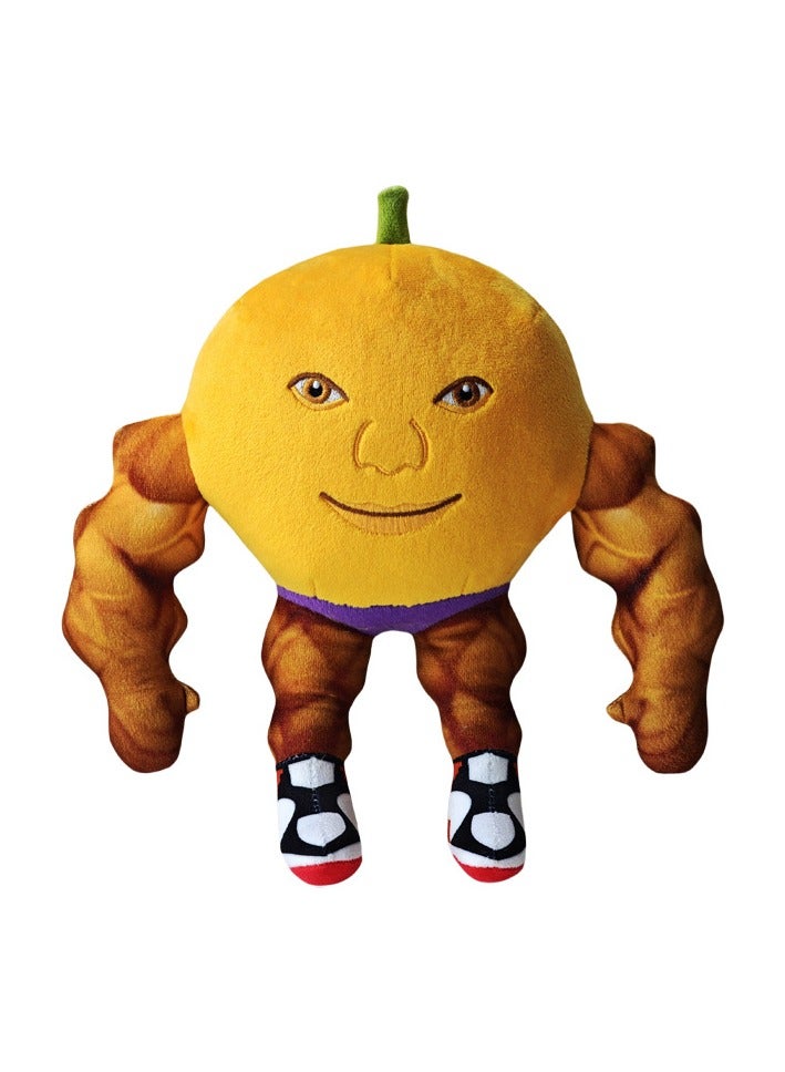 Muscle Orange Doll 25cm 180g Italian Brainrot Mountain and Sea Classic parody plush toy tungtungtungsahur Doll