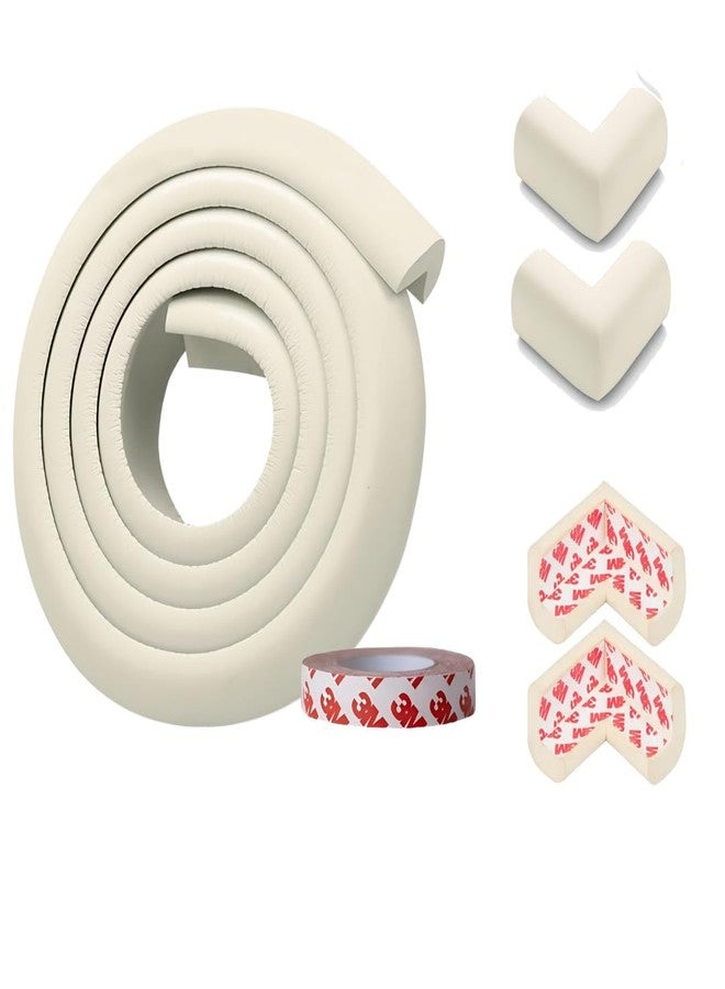 KidDough Baby Proofing Safety Strip, Furniture Edge and Corner Guard - 2 Meters White Edge Protector + 4 Corner Guards, Corner Protector for Sharp Edges, Baby Safety Products - Image 1