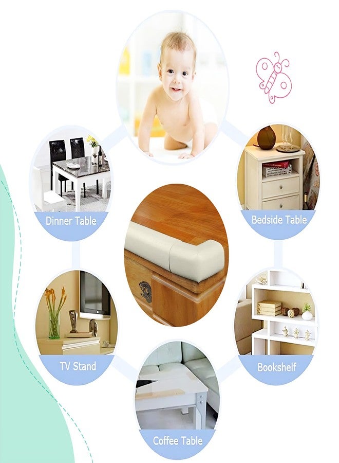 KidDough Baby Proofing Safety Strip, Furniture Edge and Corner Guard - 2 Meters White Edge Protector + 4 Corner Guards, Corner Protector for Sharp Edges, Baby Safety Products - Image 4