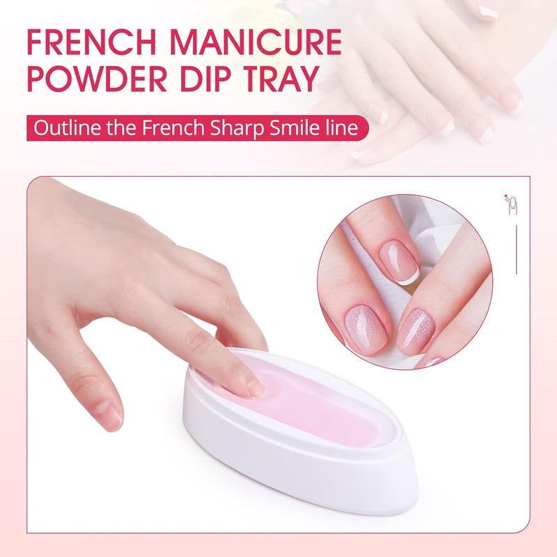 krofaue Nail Dip Container Dipping Powder Tray French Nail Smile Line Molding Manicure Mould Fashion Nail Tool - Image 2
