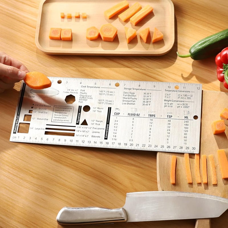 Roxiuc Chef's Culinary Tools Kitchen Ruler-Culinary Ruler for Kitchen Culinary Student and Amateu Chefs Kitchen Accessories (12.28X4.96) - Image 3