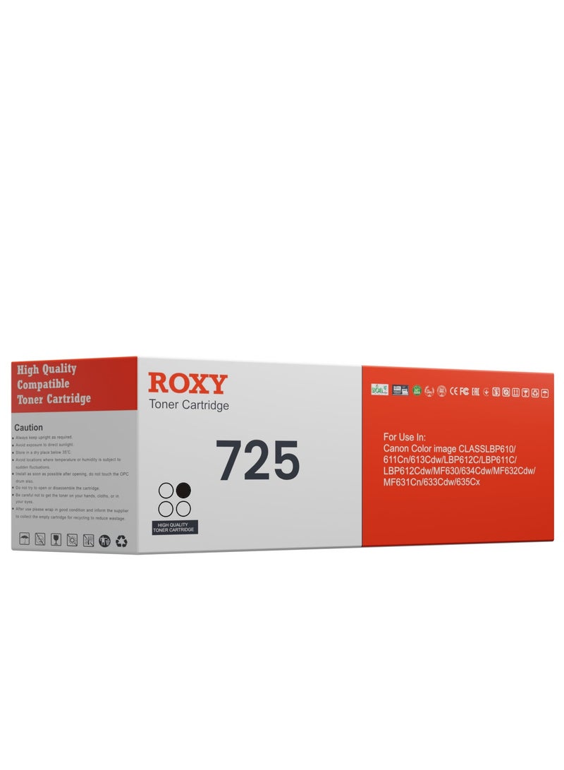 Roxy Canon 325/725 Compatible Toner Cartridge for Canon CRG-325/725 EP725 for i-SENSYS LBP-6000 Premium Printer Cartridge, Black, 1600 Pages - Image 1