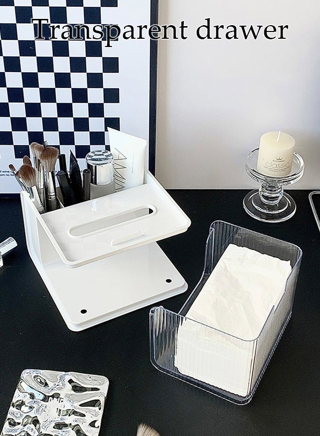 DUNISO Multifunctional desktop tissue storage box, makeup storage box, suitable for home, office, restaurant, RV  - Image 4