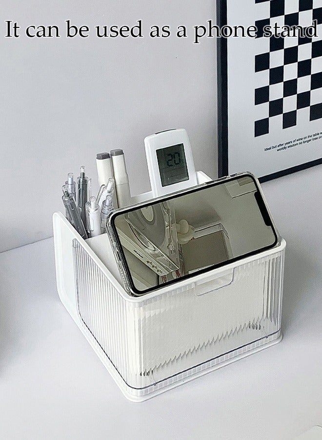 DUNISO Multifunctional desktop tissue storage box, makeup storage box, suitable for home, office, restaurant, RV  - Image 5