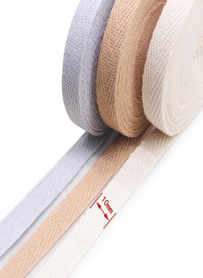 SEMINI 21 Mixed Color 42 Yards Twill Cotton Ribbon Herringbone Bias Tape Natural Webbing Tape for Sewing Binding Gift Wrapping DIY Crafts Sewing Home Decoration (3/8inch(1cm)) - Image 3