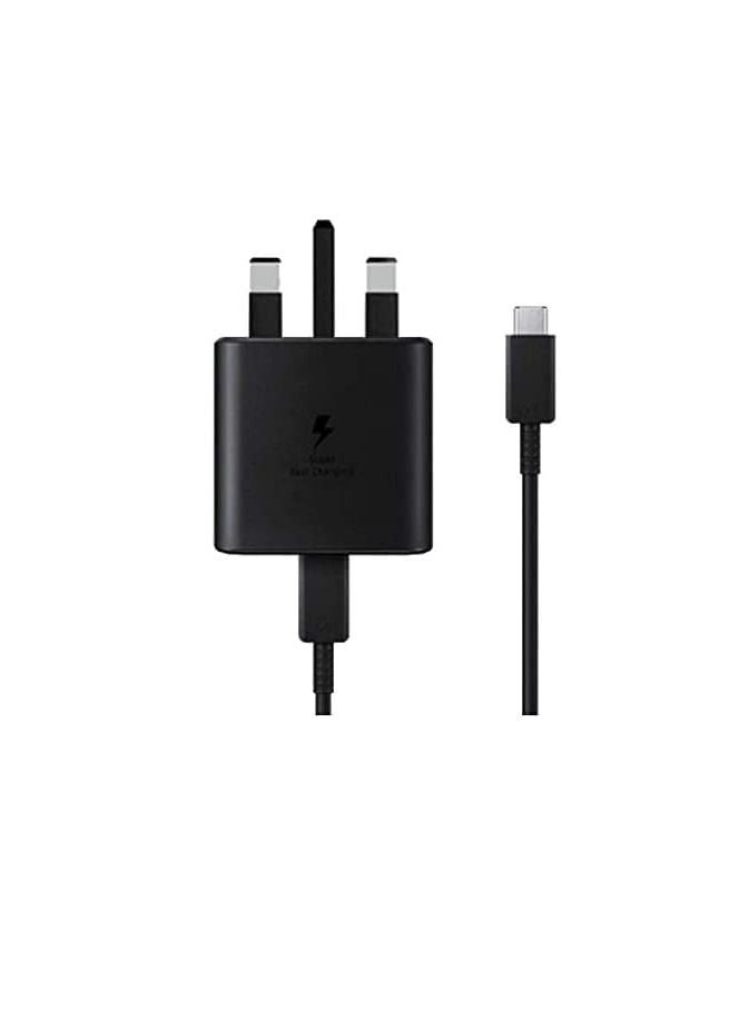 Phone Planet Samsung UK Travel Adaptor (25W with USB type C Cable) Black,EP-TA845XBEGGB - Image 1