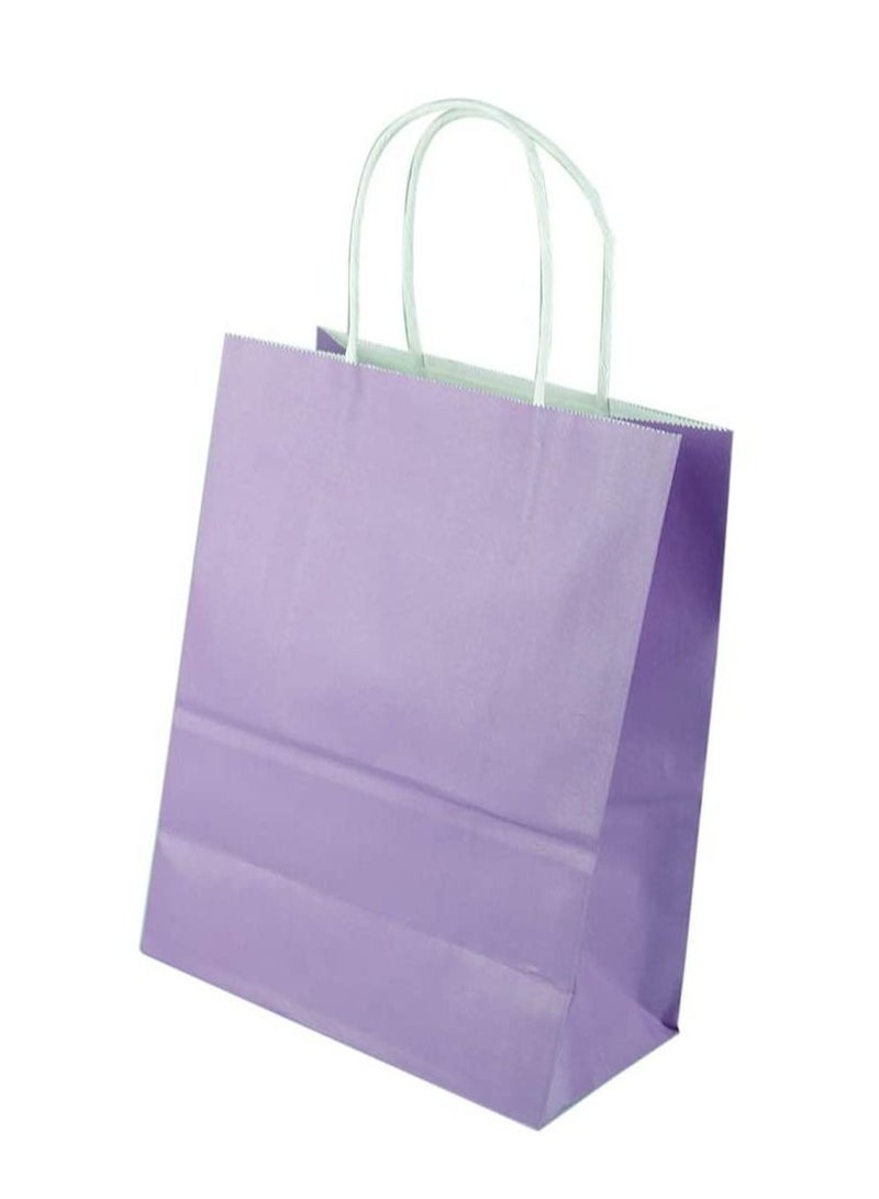 Kraft Paper Bag Purple Twisted Handle 15x21x8 cm Paper Party Bags Hen Party Bags Kraft Paper Bag Bride Birthday Gift Bag Wedding Celebrations Bags for Party Favour - 12 Pieces. - Image 1