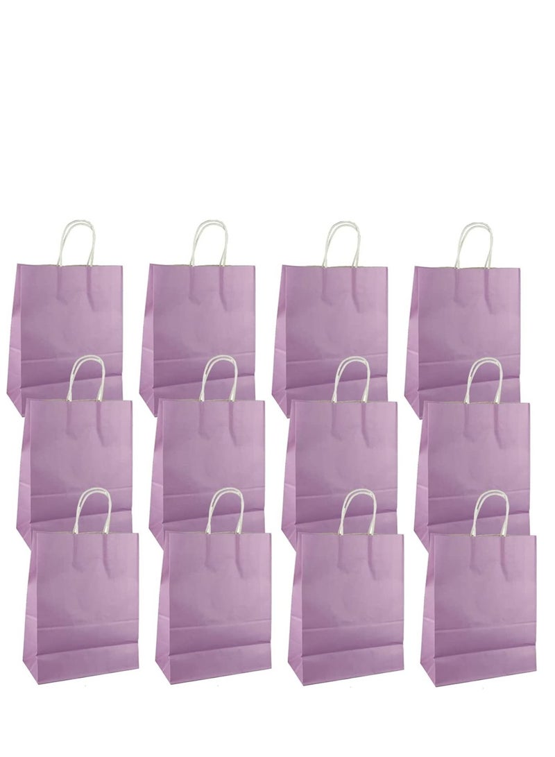 Kraft Paper Bag Purple Twisted Handle 15x21x8 cm Paper Party Bags Hen Party Bags Kraft Paper Bag Bride Birthday Gift Bag Wedding Celebrations Bags for Party Favour - 12 Pieces. - Image 3