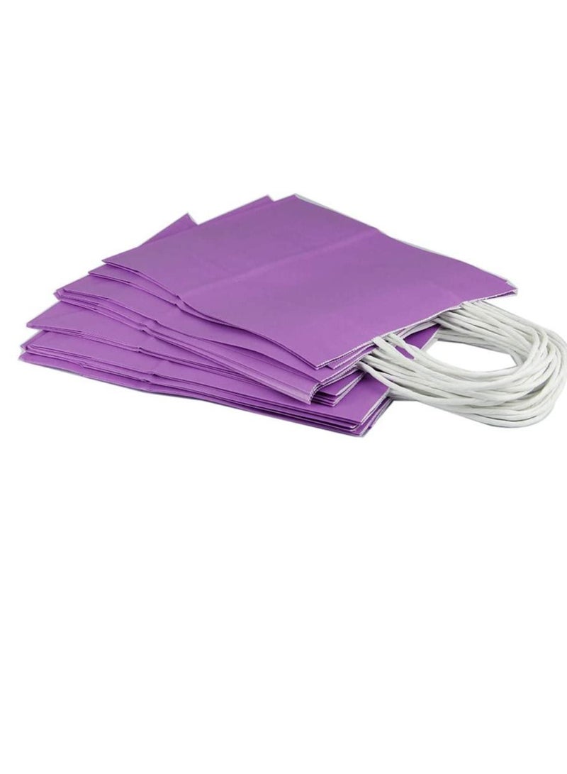 Kraft Paper Bag Purple Twisted Handle 15x21x8 cm Paper Party Bags Hen Party Bags Kraft Paper Bag Bride Birthday Gift Bag Wedding Celebrations Bags for Party Favour - 12 Pieces. - Image 4