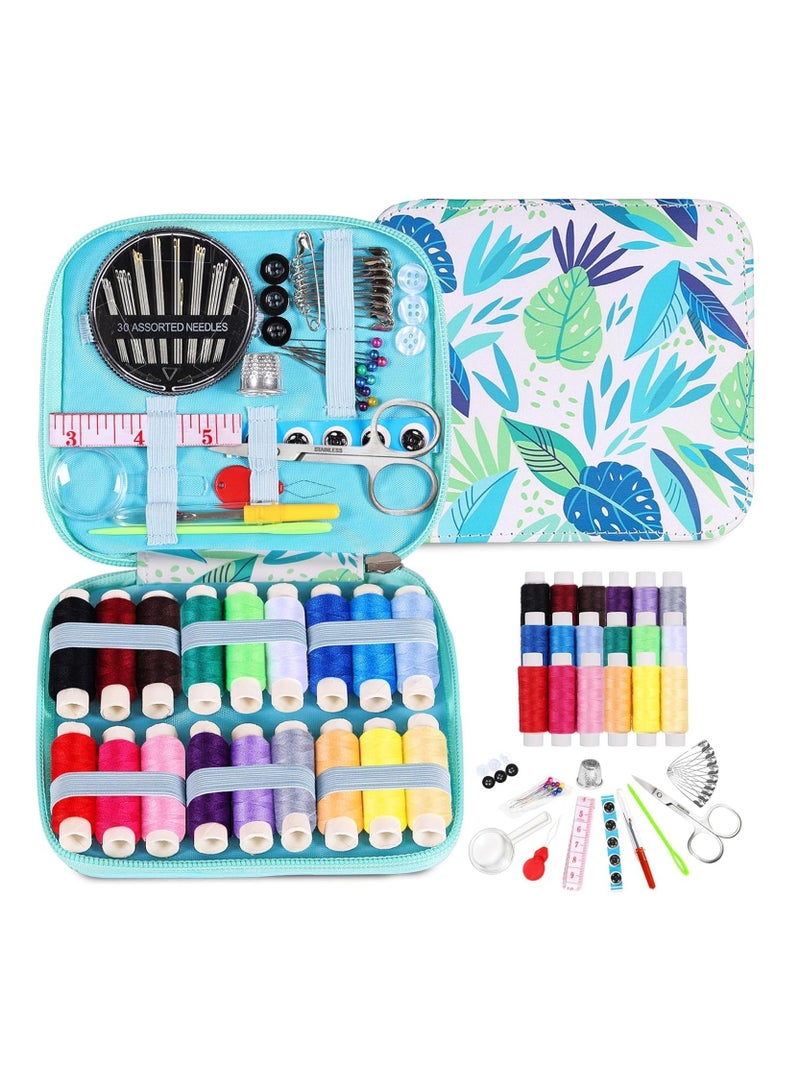 SYOSI Sewing Kit with Case Portable Basic Sewing Supplies Hand Sewing Kit Sewing Repair Kits for Home Traveler Adults Beginner Emergency Kids Contains Thread Scissors Needles Measure Tape - Image 1
