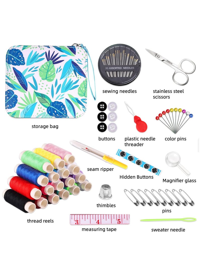 SYOSI Sewing Kit with Case Portable Basic Sewing Supplies Hand Sewing Kit Sewing Repair Kits for Home Traveler Adults Beginner Emergency Kids Contains Thread Scissors Needles Measure Tape - Image 3