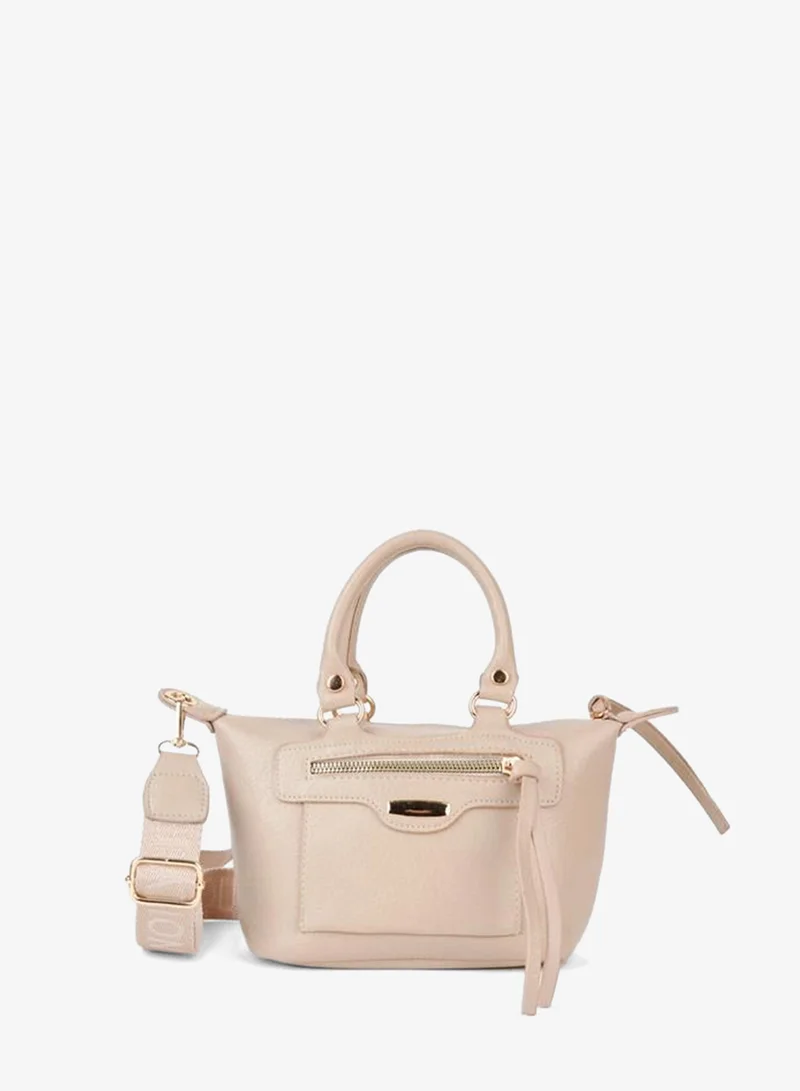 Women's Lupin Vizon Lined Column Strap Zipper Closure Hand, Arm and Shoulder Bag.
