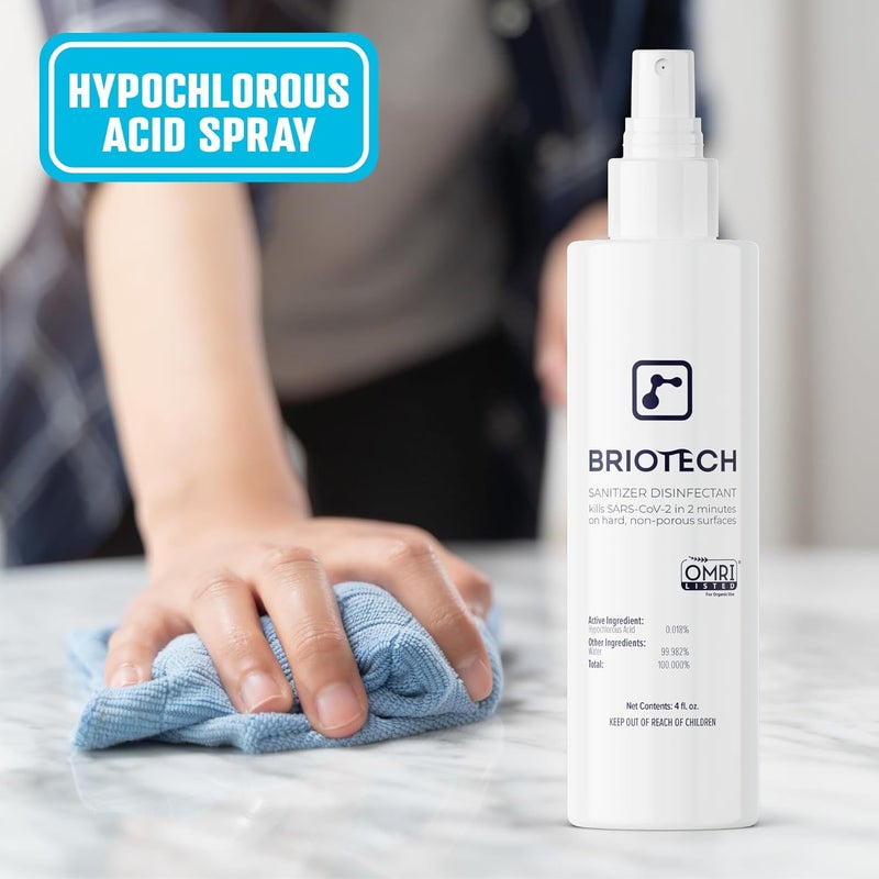 BRIOTECH Sanitizer Disinfectant Hypochlorous Spray, Kill 99.99% of Viruses & Bacteria, Control Mold, Eliminate Odor, Gentle for Nursery & Play Rooms, Food Contact Surface Sanitizer, 8.5 fl oz - Image 4