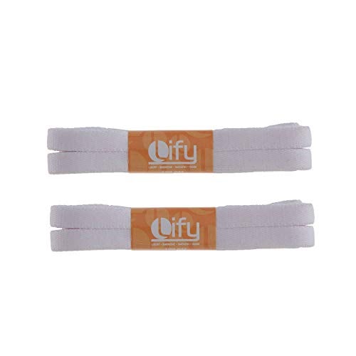 Lify 2 Pair Polyester Flat Shoe Laces for Athletic, Running - 5/16 Wide Shoelaces for Sneakers Shoes Boot Strings (150CM (59.05 Inch), White) - Image 2