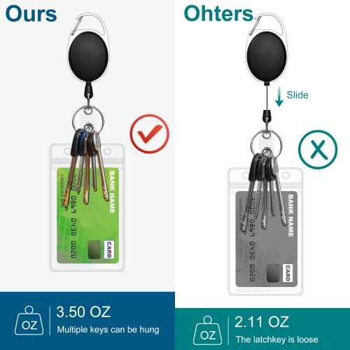 LYDTICK 100 Pcs Retractable Badge Reels & ID Badge Holder, Heavy Duty Badge Holder Clips Bulk ID Card Key Holders with Ring for Nurse Office Work Employee School Supplies - Image 3