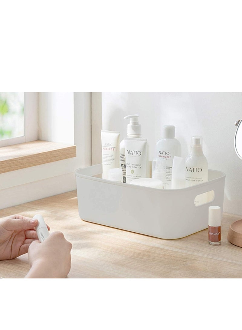 صندوق تخزين صغير، منظم خزانة سلة تخزين متين، سلال ألعاب، حاويات تخزين الطعام لتنظيم منظم سلة التخزين بمقابض، عبوة من 8 قطع - Image 3