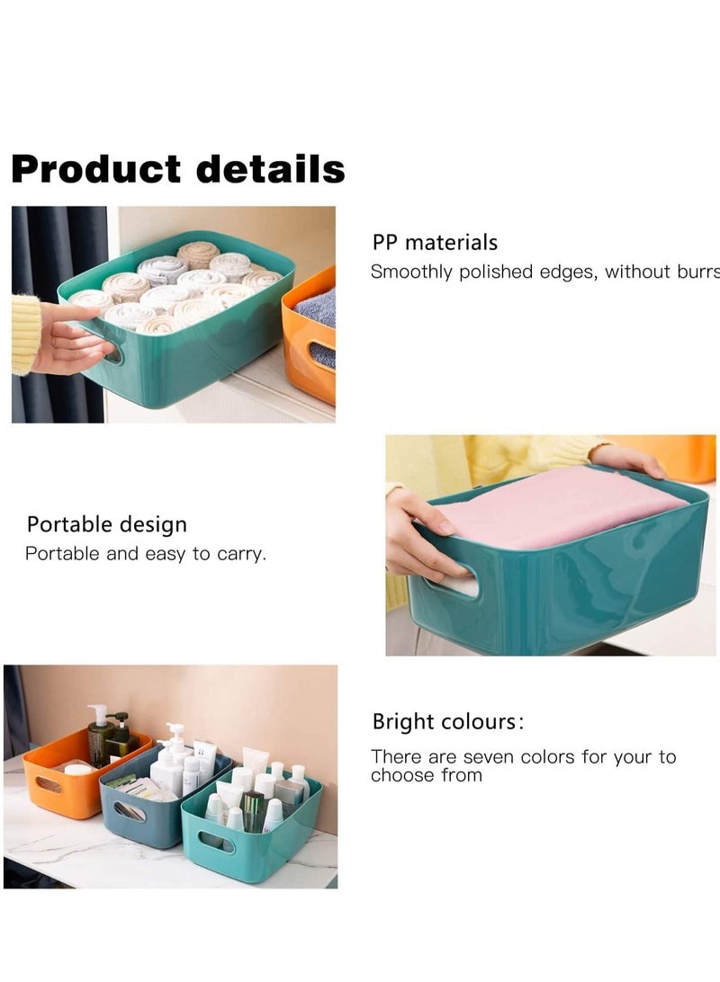 صندوق تخزين صغير، منظم خزانة سلة تخزين متين، سلال ألعاب، حاويات تخزين الطعام لتنظيم منظم سلة التخزين بمقابض، عبوة من 8 قطع - Image 4
