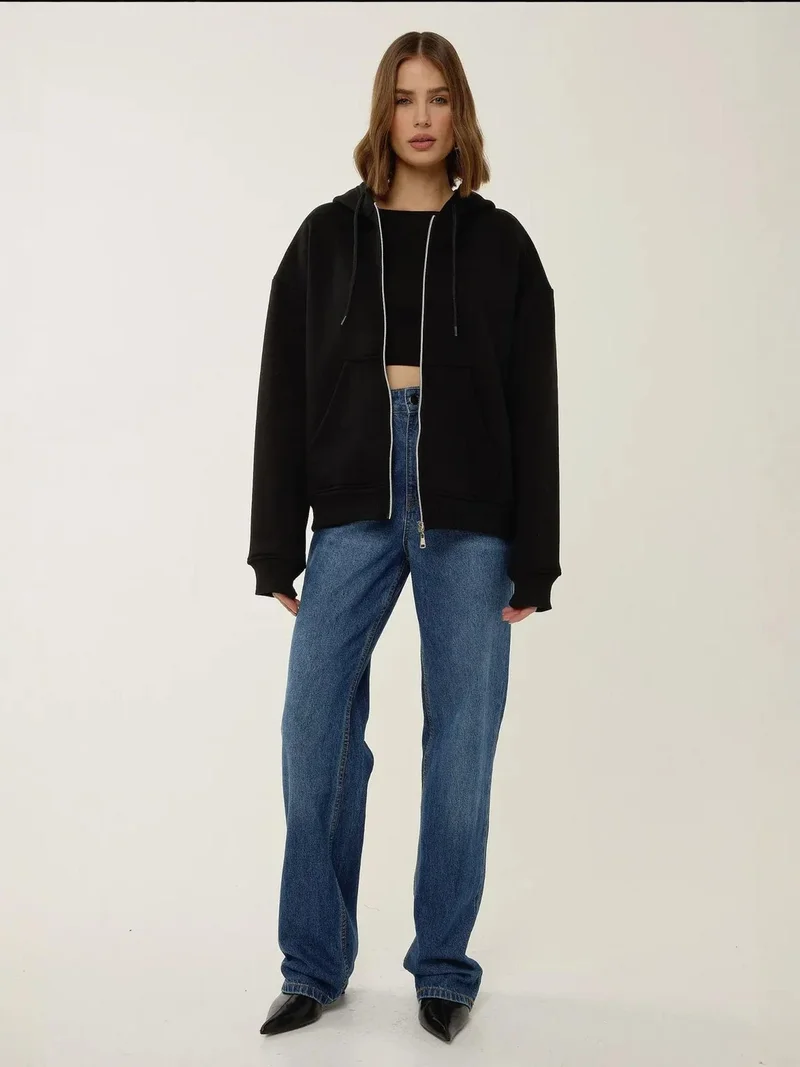 HICCUP Relaxed Fit Zip-Up Hoodie