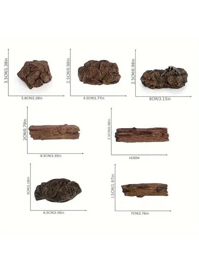 Tree Stump Model 3Pcs Simulated Sand Landscape Small Stone Scene Static Decorations - Image 3