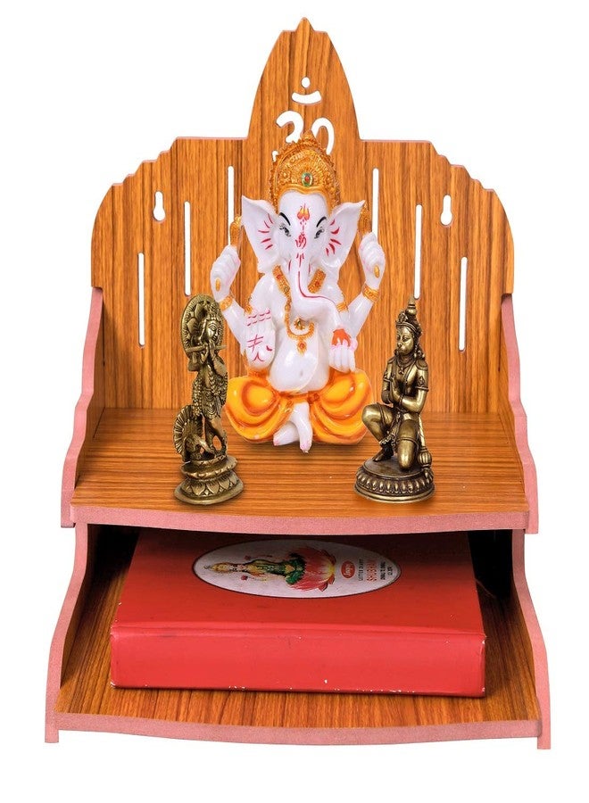 MS Enterprises Wooden Beautiful Plywood Mandir Pooja Room Home Decor Office OR Home Temple Wall Hanging Product (RED D) - Image 1