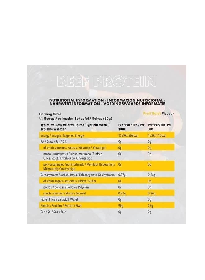 NXT Nutrition Beef Protein Isolate Juice Zero Dairy Fruit Burst 60 Servings 1800g - Image 4
