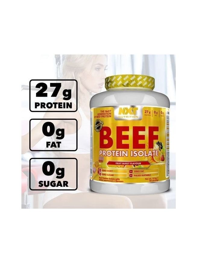 NXT Nutrition Beef Protein Isolate Juice Zero Dairy Fruit Burst 60 Servings 1800g - Image 5