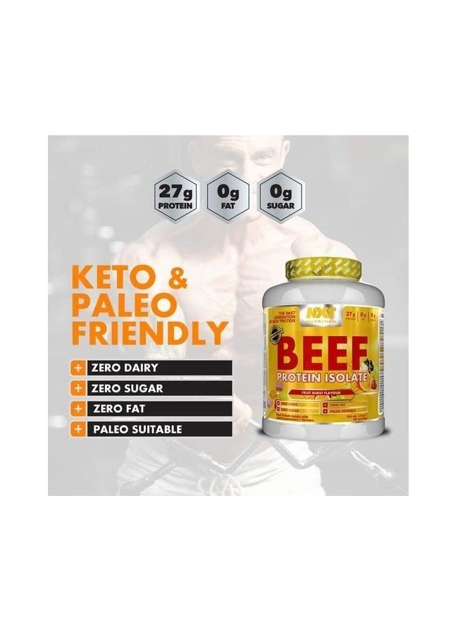 NXT Nutrition Beef Protein Isolate Juice Zero Dairy Fruit Burst 60 Servings 1800g - Image 2